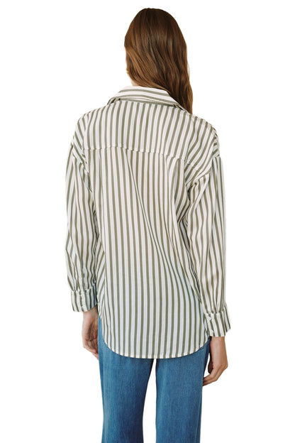 Bella Dahl Stripe Oversized Button Down Shirt