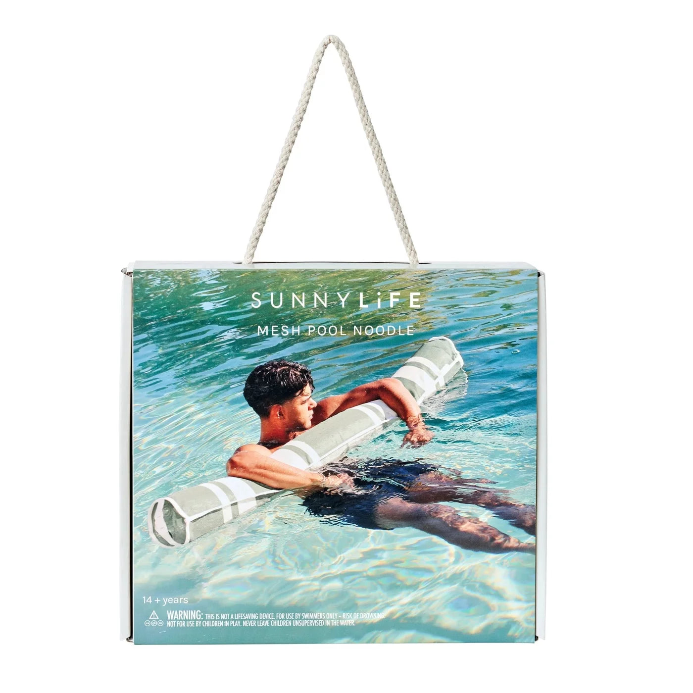 Sunnylife Mesh Pool Noodle - Seagrass Eucalyptus Stripe