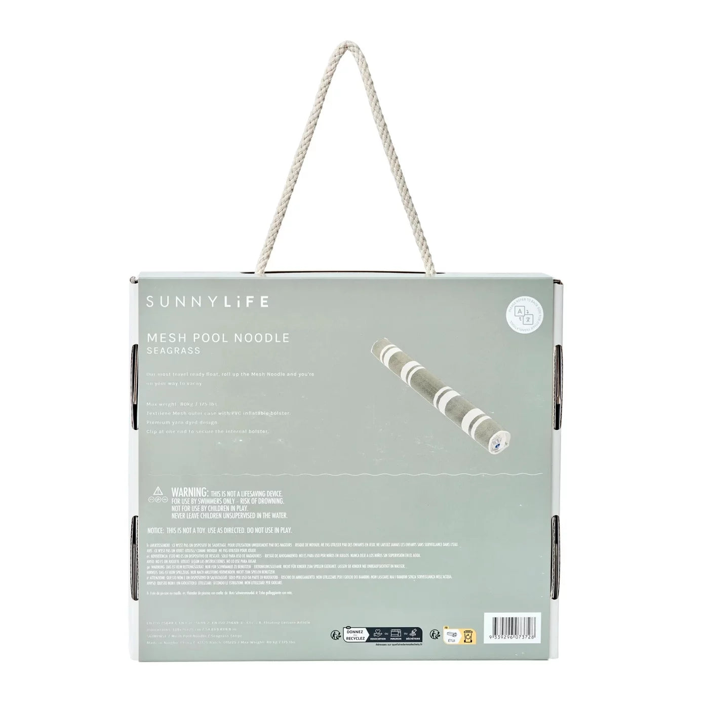 Sunnylife Mesh Pool Noodle - Seagrass Eucalyptus Stripe