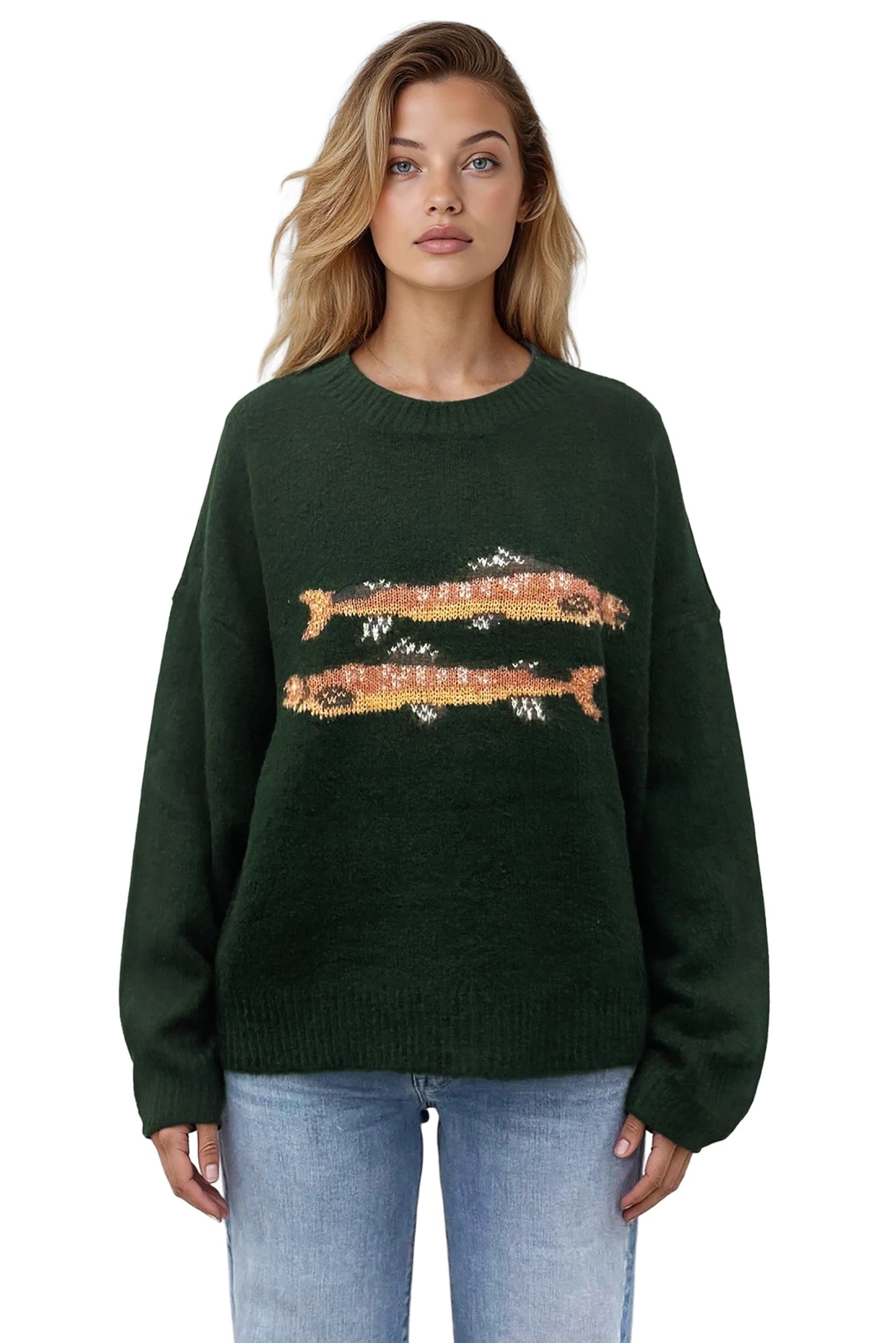 Trout Print Sweater