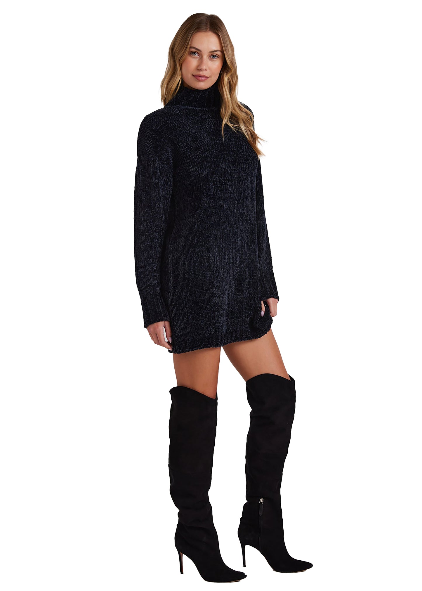 Bella Dahl Turtle Neck Chenille Sweater Dress