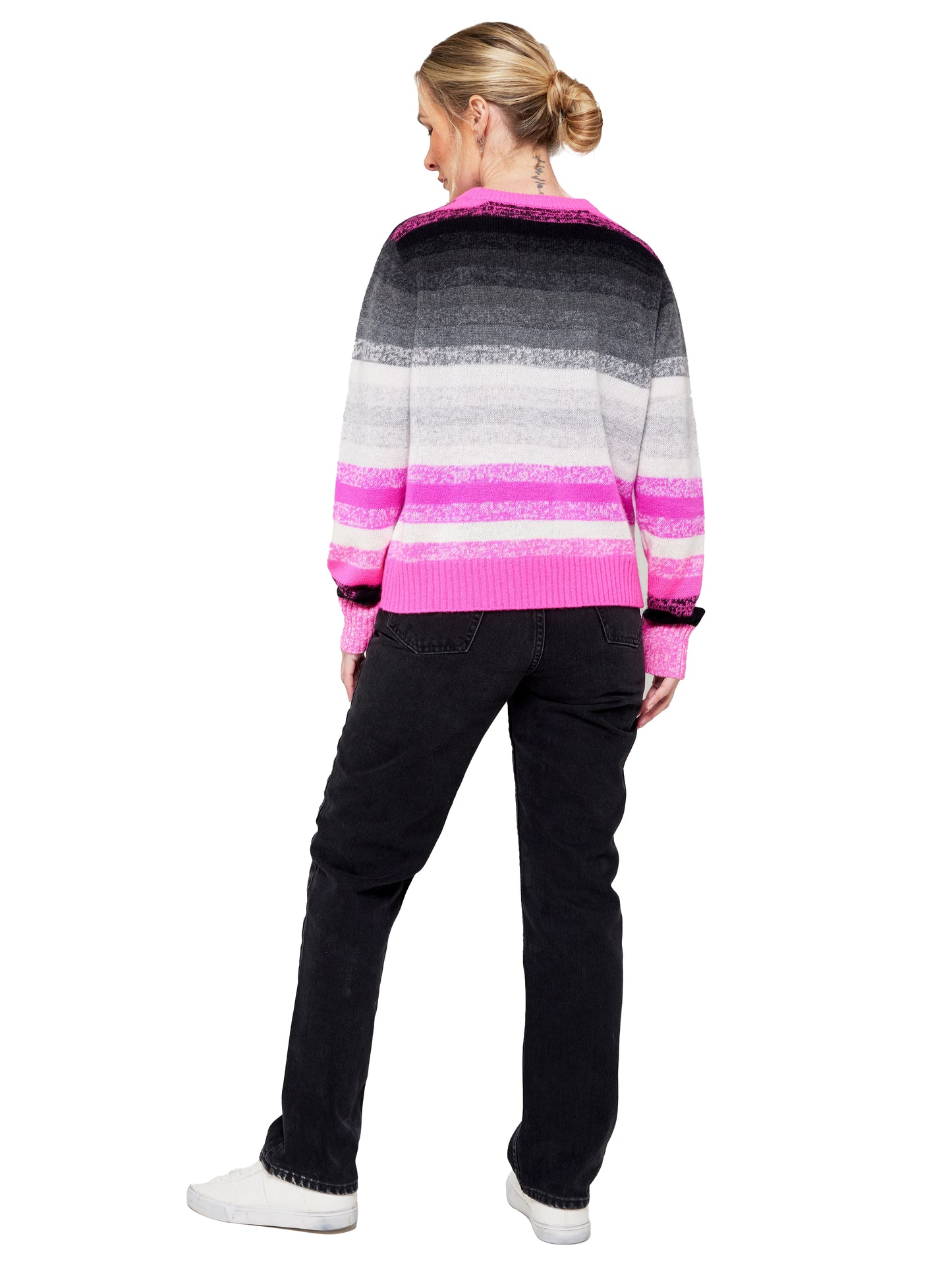 Brodie Cashmere Maisie Stripe Crew Sweater