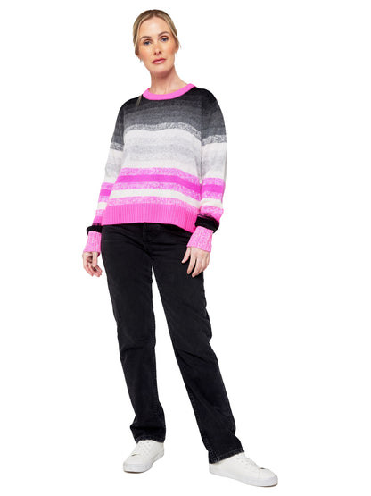 Brodie Cashmere Maisie Stripe Crew Sweater