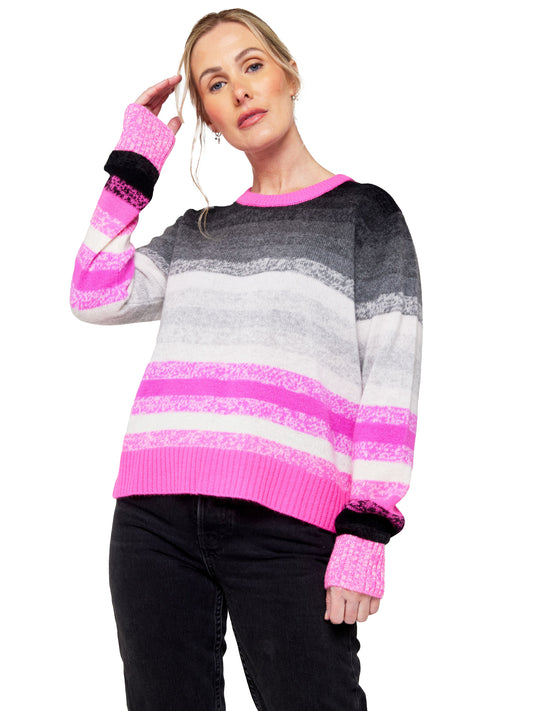 Brodie Cashmere Maisie Stripe Crew Sweater